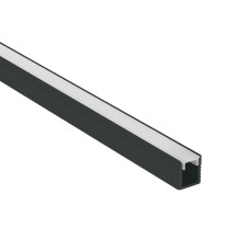 Alu Profile for 5mm Strips+PC opal cover, 2m, black