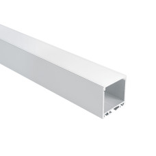 Alu profile + PC opal diffuser, end caps, 2 meters, white